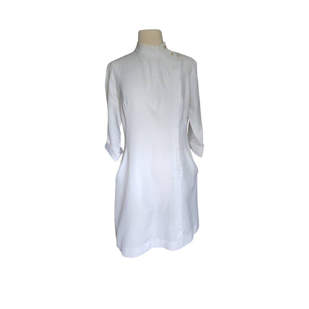 Barco Vintage 60s Nurse Mini Dress Womens White Medical Uniform  Cuffed Costume
